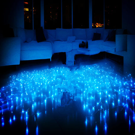 150 LED Sky Blue Christmas Lights Outdoor, UL and Commercial Grade White Wire String Lights 50 FT, for Indoor and Outdoor Use.