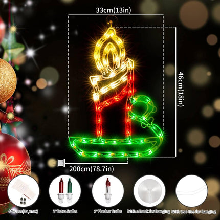 18" 50 Lighted Candle Christmas Light, Window Sculpture Decoration