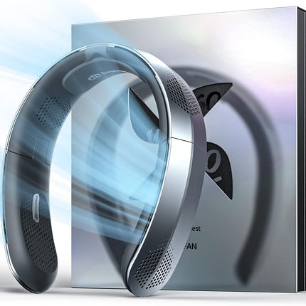 Desertwest 2024 Flagship Foldable Neck Fan, Innovation 8AirDuct, 360° Cooling, 4X Wind Power, UsbC Charging 4000Mah, Portable