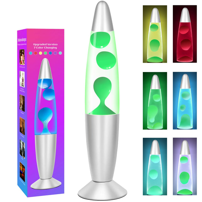 LED Green Liquid Motion Lamp: Color Changing Night Light for Kids Adults, 13" Small Table Lamps for Home Bedroom Decor, Christmas Lights Indoor Decorations, Birthday s for Boys Girls