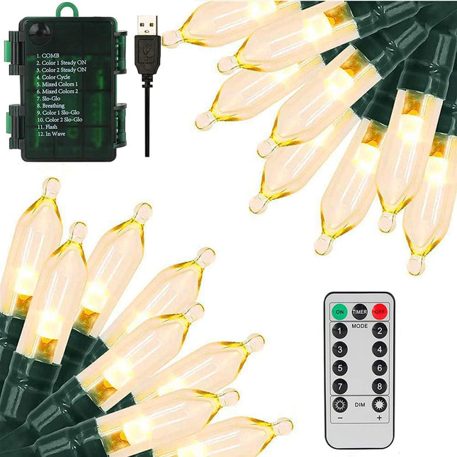 78ft 240 LED Christmas Lights Battery String Lights Timer Memory Function Battery Powered Waterproof String Lights for Indoor Outdoor Decoration (Warm White)