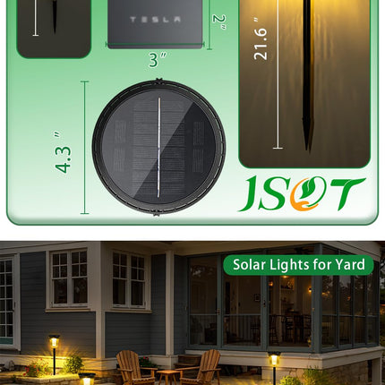 JSOT Garden Decoration Lights-6 Pack Solar Outdoor Landscape Path Lights IP65 Waterproof, Warm Christmas Solar Lights for Outside, Solar Walkway Light for Yard Garden, Lawn, Path, Driveway.