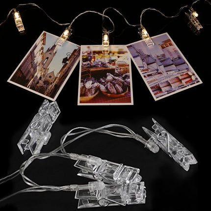 Twinkle Star 10 ft 20 LED Photo Clips String Lights Battery Operated Fairy String Lights with Clips for Hanging Pictures, Cards, Artwork