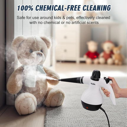 Handheld Steam Cleaner, Steamer For Cleaning, Multipurpose Portable Steam Cleaners For Home Use With Safety Lock And 10 Accessory Kit To Remove Grime, Grease, And More, Save Time And Effort