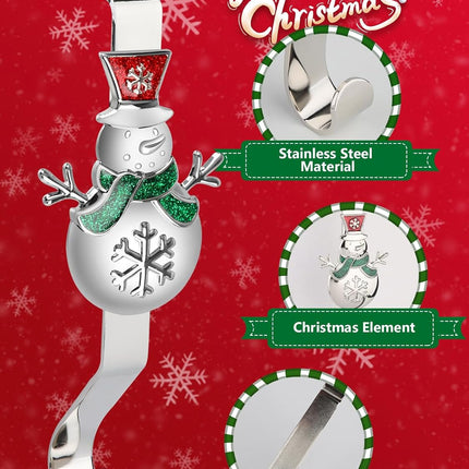 Kalolary Christmas Stocking Hangers for Fireplace, 6 Styles Christmas Tree Stocking Holders Mantle Non-Slip Sturdy Mantel Stocking Hooks, Stocking Clips, Stocking Hooks for Christmas Party Decoration