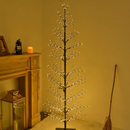 Snokip LED Warm Tree 7FT/736LED Warm White Fairy Lights, Lighted Trees for Indoor Outdoor Home Thanksgiving Christmas Holiday Decoration