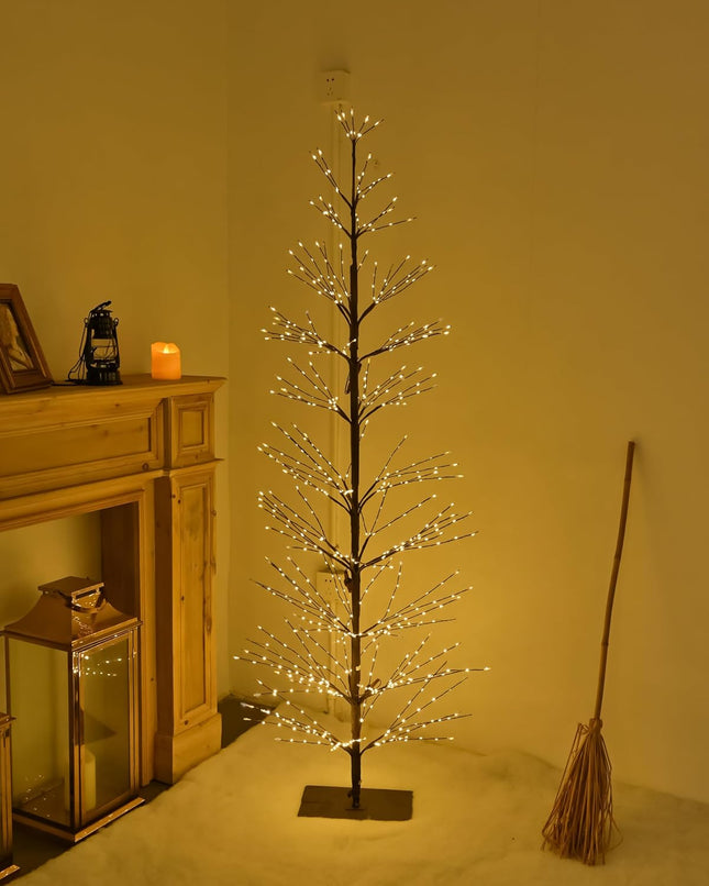 Snokip LED Warm Tree 7FT/736LED Warm White Fairy Lights, Lighted Trees for Indoor Outdoor Home Thanksgiving Christmas Holiday Decoration