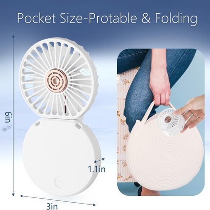 3 In 1 MultiFunction Fan, Portable Handheld Fan, Neck Fan, Mini Desk Fan, 1200Mah UltraLong Battery Life, UltraQuiet, 3Speed Wind