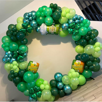 NISOCY Dark Green Latex Balloon Arch Kit, 102PCS 18In 12In 10In 5In Arch Garland for Festival Picnic Anniversary Birthday Green Theme Summer Jungle Forest Party Christmas Decoration with 33FT Ribbon