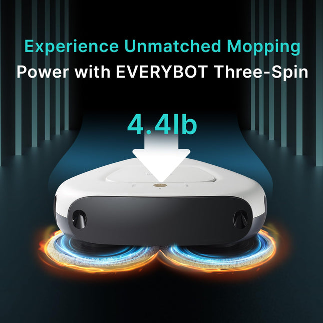 Everybot Threespin Robot Mop Ultra Quiet Smart Mopping Robot Cleaner Only Powerful Stylish 3 Spin Wet Mop For Hard Floor & Tile Cleaning With Remote Control Large Water Tank