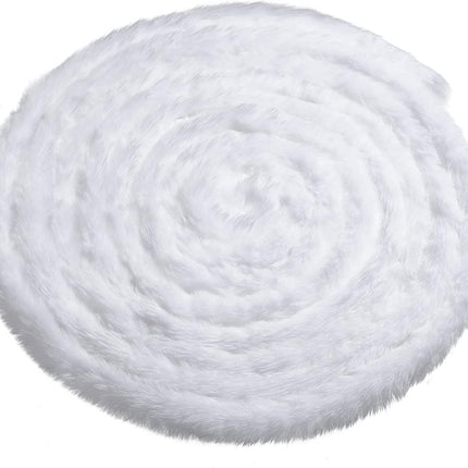 Christmas Faux Fur Ribbon Trim Winter Xmas Tree Winding Garland Artificial Furry Stripe Accessory Holiday Faux Fur Fabric Roll Garland for Xmas Party Sewing Costume Trimming (White, 2 Inch x 40 Ft)