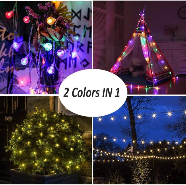 Mocalido 20ft Globe String Lights Battery Operated Outdoor, 40 LEDs Christmas Hanging Lights with Remote, Warm White & Multicolor Waterproof Fairy Lights for Camping Tent Indoor Bedroom Classroom