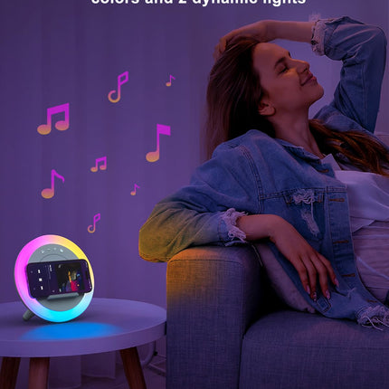 Night Light Bluetooth Speaker,Wireless Charger Stand LED Music Lamp,Color Changing Modern Bluetooth Lamp, Best Teenage Girls Boys s/Christmas s for Teen (6.6inch)