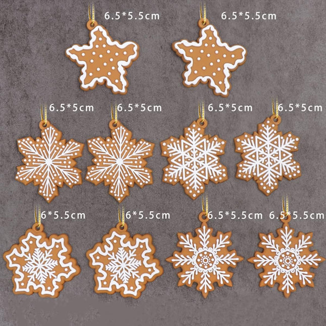 20pcs Christmas Snowflake Ornaments Mini Tree Hanging Decorations Silicone Xmas Ornaments Snowflake Star Pendant with Ropes for Christmas Tree Winter Crafts Holiday Stocking Stuffers Wreath Decor