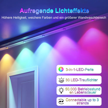 Permanent Outdoor Lights, 100ft Eternity RGB Built in Chip Outdoor Lights 60 LED Smart Eaves Lights IP67 Waterproof for Christmas Party Outdoor, Control with App/Remote 209 Scene Modes