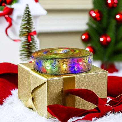 Christmas Tree Ribbon Decorations Golden Lights with 50 LED Lights Battery Operated Fairy Lights for Year's & Weddings Parties 17 FT (Warm)