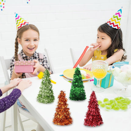 Small Christmas Tree Mini Artificial Christmas Trees Tabletop Stackable Tiny Xmas Tree for Home Table Decor (8, Set B)