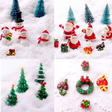 JUSTDOLIFE Christmas Micro Landscapes:20 Pack Xmas Miniature Figurines Santa Claus Snowman Christmas Tree Reindeer s Mini Resin Landscape for Xmas Home Party Cake Toppers Décor