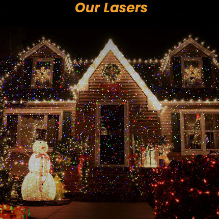 Christmas Laser Lights Outdoor, RGB (Red, Green, Blue) Christmas Light Projector, Brighter Projection Lights for Christmas, Holidays, and Parties (Red and Green and Blue)