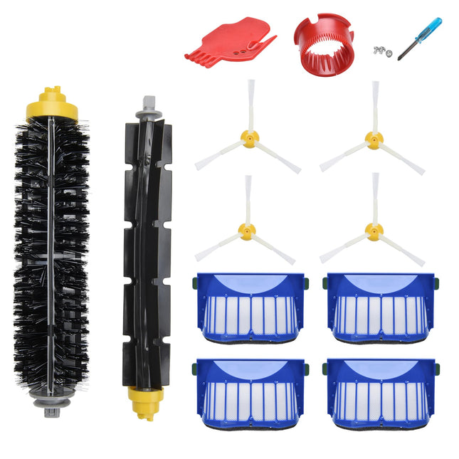 Loveco Accessories Kit Compatible For Irobot Roomba 675 677 671 655 645 Robotics,4 Filter,4 Side Brush,1 Bristle And Flexible Beater Brush,2 Cleaning Tool