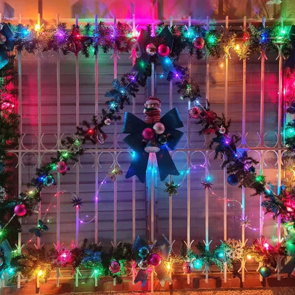 YEGUO Christmas Lights Solar, 2 Pack Each 33ft 100 LED Rope Lights Outdoor Waterproof, 8 Modes Camping String Lights Clear PVC Tube for Trampoline Accessories Party Tree Fence(Multicolor)
