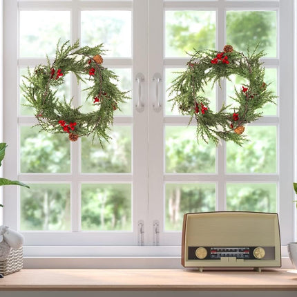 RECUTMS 6.5FT Christmas Garland with Lights Artificial Red Berry Garland and Pinecones Christmas Decorations Indoor Xmas Lighted Garland Fireplace Decor