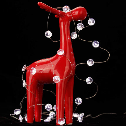 Decorative String Lights, Bling Star Crystal Diamond Shape 10ft 40 LEDs with Remote, Powered by Battery or USB for Bedroom Dorm Dinner Wreathe Propose Wedding Party Date Valentine Day Decorations