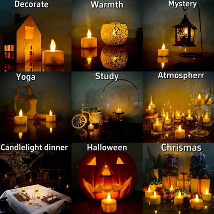 Rechargeable Candles Tea Lights with Remote Timer, LED Tea Lights Candles Battery Operated, Rechargeable Flameless Candles for Home Decor Seasonal Decor 50-100 Hours 12Pack