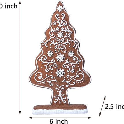 Christmas Tree Decorations Indoor Gingerbread Decor Table Top Christmas Decorations Resin 6 2.25 10 Inch Gingerbread Tree Christmas Kitchen Tabletop Xmas Tree Decor