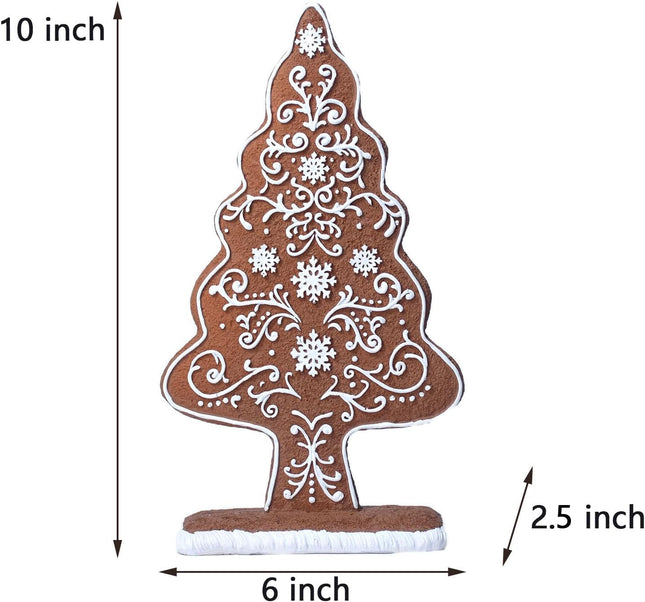 Christmas Tree Decorations Indoor Gingerbread Decor Table Top Christmas Decorations Resin 6 2.25 10 Inch Gingerbread Tree Christmas Kitchen Tabletop Xmas Tree Decor
