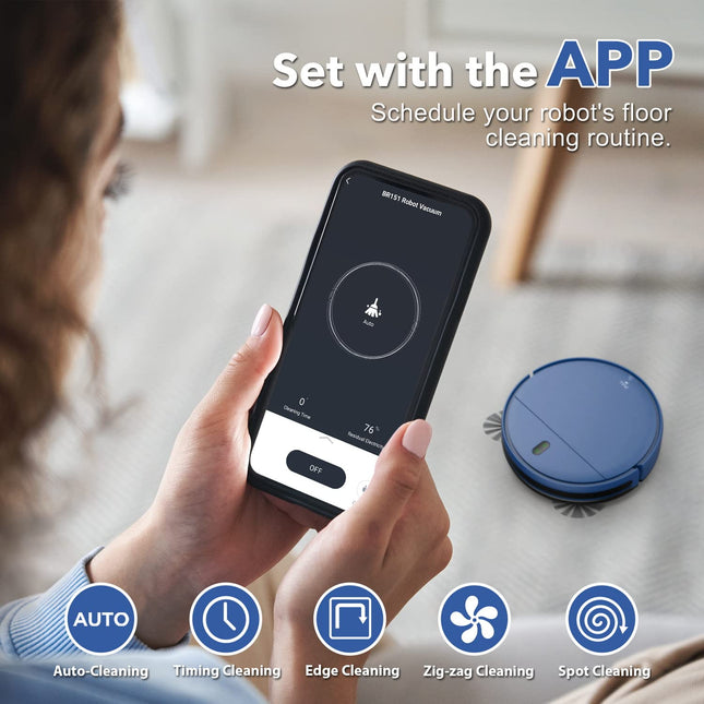 Uniqus Robot Vacuum And Mop Combo, 2 In 1 Mopping Robotic Vacuum With Wifiappalexa, Robotic Vacuum Cleaner, Schedule Settings, Selfcharging, Ideal For Hard Floor, Pet Hair And Carpet