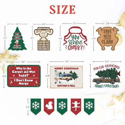 National Lampoons Christmas Vacation Decorations, Funny Christmas Vacation Tiered Tray Decor, Rustic Wooden Bead Garland, Farmhouse Table Mantel Decor, Griswold Family Christmas Vacation Merchandise s