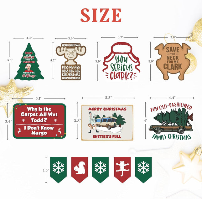 National Lampoons Christmas Vacation Decorations, Funny Christmas Vacation Tiered Tray Decor, Rustic Wooden Bead Garland, Farmhouse Table Mantel Decor, Griswold Family Christmas Vacation Merchandise s