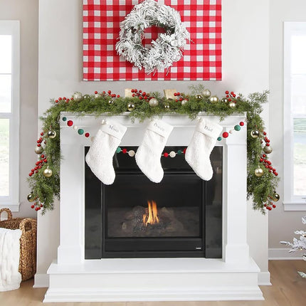 Pine Garland Christmas Decoration, 6ft Christmas Greenery Garland Realistic Cypress Garland Cedar Garland for Holiday Mantel Fireplace Table Centerpiece Decor