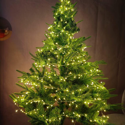 100FT Firecracker String Lights 1000 LED Warm White Plug in Indoor Silver Wire Cluster Fairy Lights with Remote for Christmas Tree,Plant,Bedroom,Garden,Patio,Backyard