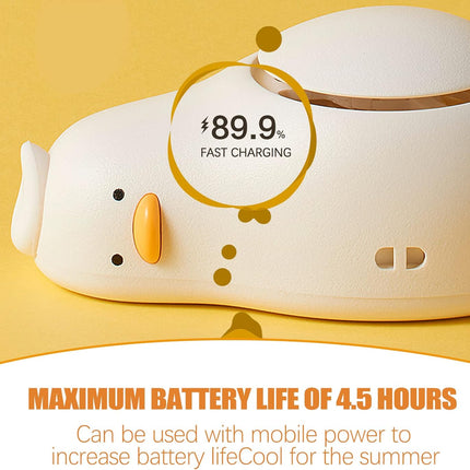 Duckling Neck Fan With 360° Airflow, Portable HandsFree Small Usb Fan Rechargeable Battery Powered Personal Mini Cooling Fan