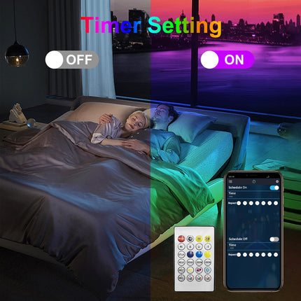 Honche Smart Lights 33FT 100LED USB Power Weatherproof App Control Timer Dimmable DIY Music Sync Speedness Fairy Lights for Campping Bedroom Party Garden Christmas Tree Halloween Decor