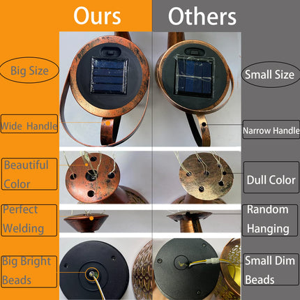 Solar Lanterns Outdoor Waterproof,Metal Watering Can Garden Decor,Hanging Solar Path Lights Yard Art,Outside Patio Decorations Gardening Birthday s for Mom Grandma Women,with Hook,Large