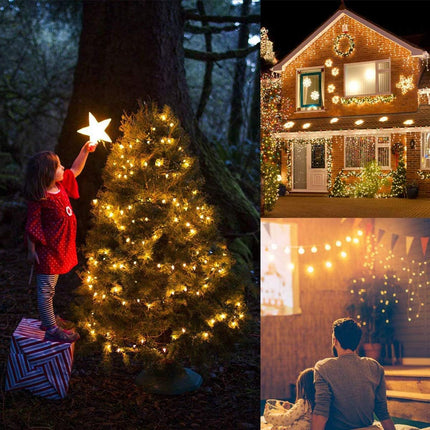 Battery Operated Christmas Lights, 2 Pack 17ft 50 LED Mini String Lights with 8 Modes Auto-Timer, Waterproof Tree Lights for Outdoor Indoor Xmas Holiday Wreath Garden Decor, Warm White