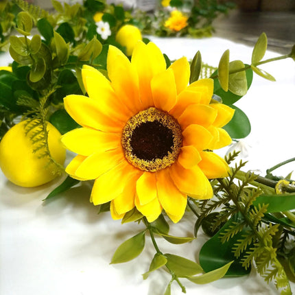 Artificial Lemon Garland, 6.56Ft, Sunflower Lemon Hanging Vines, Artificial Flower Garland for Anniversary Room Kitchen Garden Birthday Wedding Baby Shower Party Table Decor
