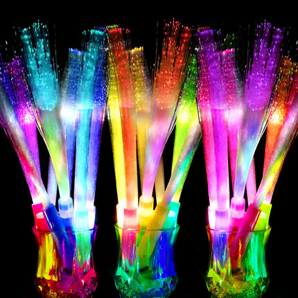 36 Glow Fiber Optic Wands Sticks LED Light up Wands Bulk,Glow in the dark Party Supplies Favor Flashing Sticks Included Batteries for Birthday Holiday Party Wedding Halloween Christmas