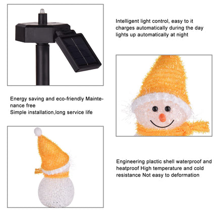 3-Pack Solar Snowman Christmas Pathway Lights, Snowman Lights with Stake Outdoor Waterproof, Outdoor Decorative Lights for Garden Yard Street Pathway Park Christmas Wedding
