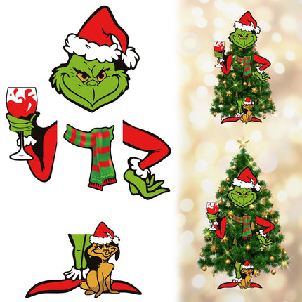 Christmas Decor for Tree-Christmas Tree Topper-Christmas Tree Decoration,Christmas Deocrations for Tree,Funny Christams Tree Ornament Thief Stole