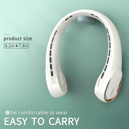 Frsara Neck Fan, Portable Strong Wind, Adjustable, 360° Cooling, Super Quiet, No Blade Design, No Hair Twisting, Even Air Volume