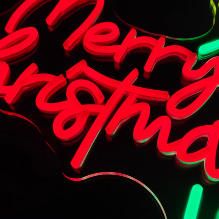 Merry Christmas Neon Sign for Wall Decor, Christmas Tree LED Sign, Christmas Room Decor LED Neon Light with Dimmer, Perfect for Home, Bedroom, Party Decor