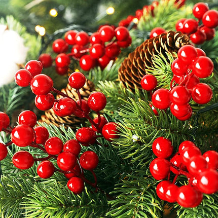 30 Artificial Red Berry Stems,7.9 Inch Christmas Holly Berry Branches Red Berry Picks for Holiday Home Decor and Crafts