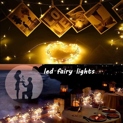 32 Pcs Fairy Lights Battery Operated String Lights - 10 ft 30 LED Waterproof Copper Wire Mini Firefly Starry Moon Lights for DIY Crafts Wedding Party Bedroom Table Centerpieces Christmas(Warm White)