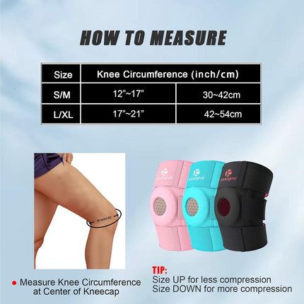 Kuangmi Knee Brace with Side Stabilizers & Patella Gel Pad,Adjustable Compression Knee Support with Arthritis Relief,Injury Recovery,Running,Weightlifting,Climbing(Black,4-Springs,L/XL