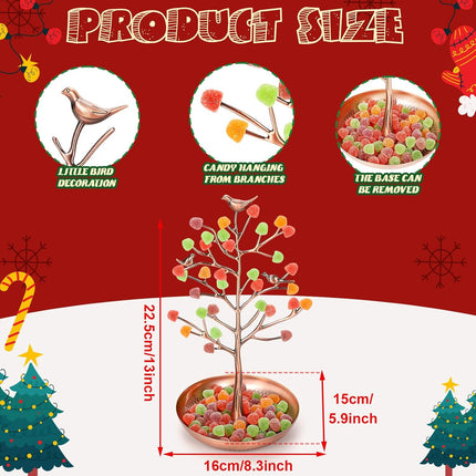 Soaoo Festive Gumdrop Tree Christmas Nostalgic Gum Drops Artificial Tree for Table Centerpiece Christmas Decorations for Tabletop Display Ornament Candy Themed Party Supplies Xmas(Bronze)
