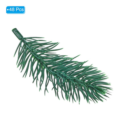 PATIKIL 4.5" Artificial Green Pine Needles, 48 Pack Branches Small Twigs Stems Picks for Christmas Wreath Arrangement DIY Craft Wedding Party Home, Style 2